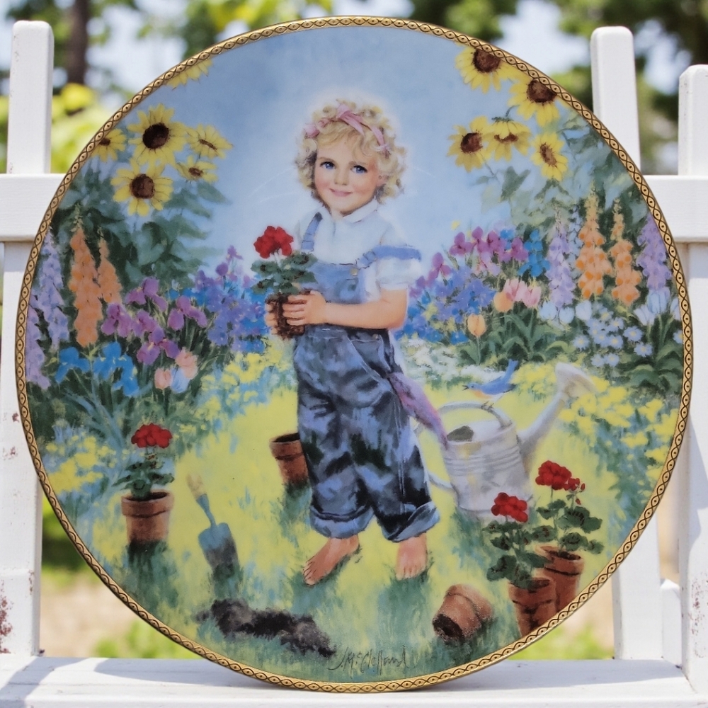 Vtg 89 John McClelland Time Plant March Dimes 50th Birth Defects Plate